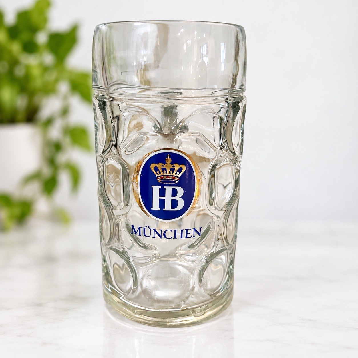 Hofbrauhaus HB Munchen 1L Glass Beer Stein German Oktoberfest Masskrug Mug