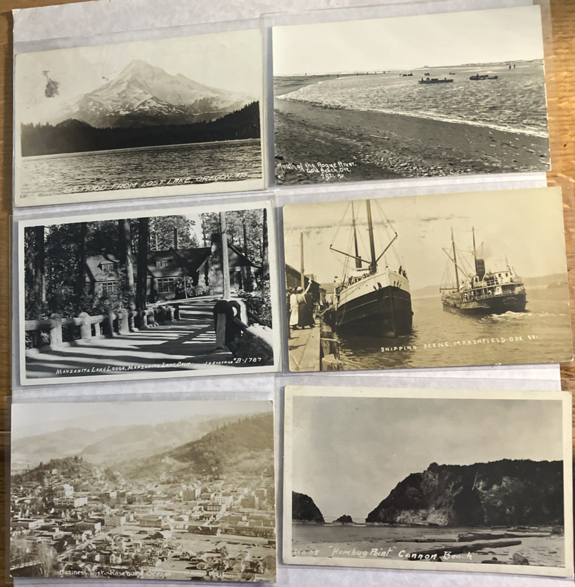 Unique Vintage Oregon 6 Real Photo Postcard Lot RPPC Towns Coast Mountains (2) Unique Vintage Oregon 6 Real Photo Postcard Lot RPPC Towns Coast Mountains (2)