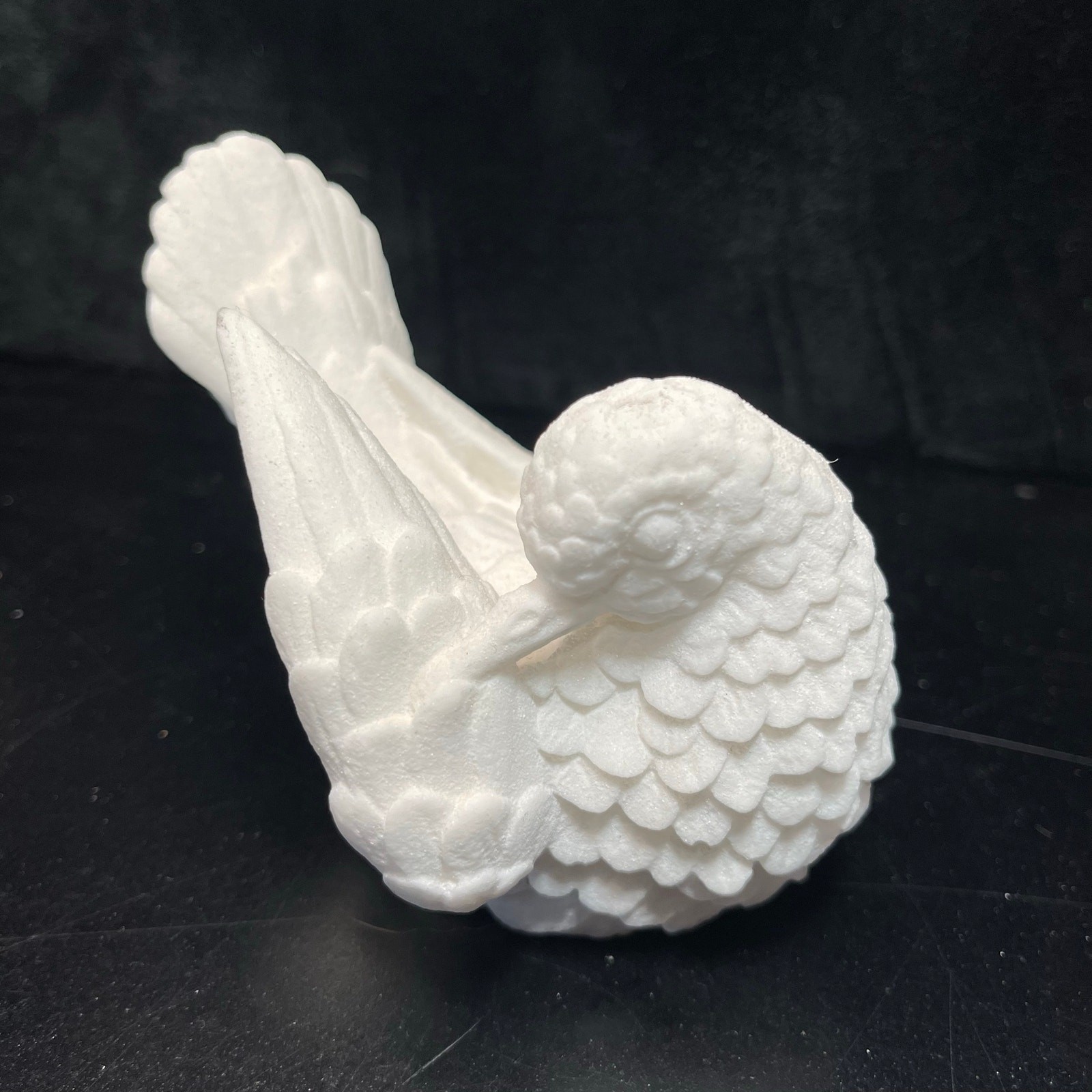 A Santini Italian Alabaster White Dove Sculpture Italy 4\