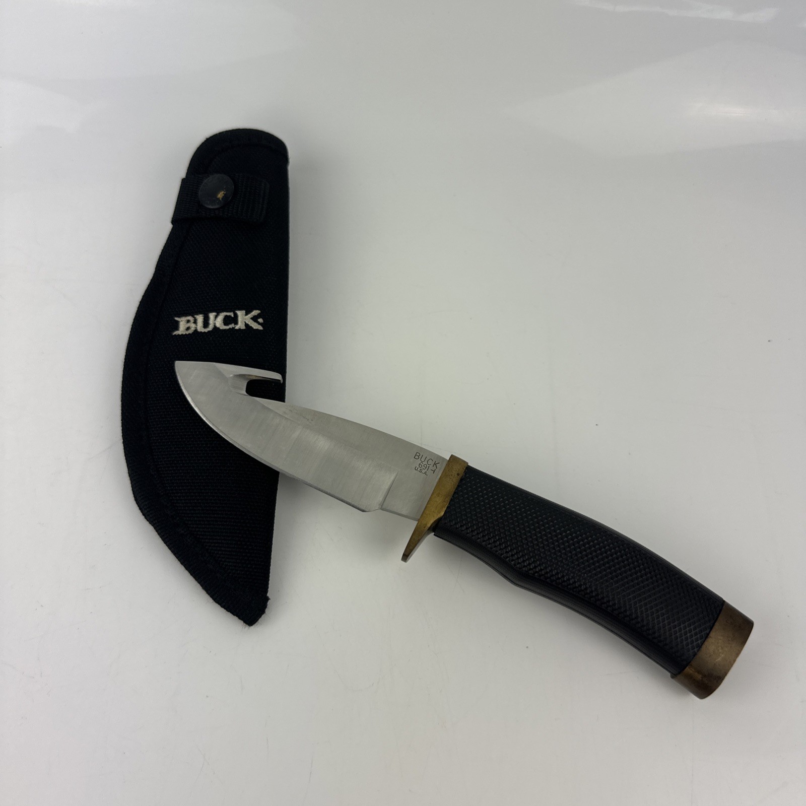 Buck 691 Buckmaster Hook Fixed Blade Knife Gut Hook w/ Sheath USA Made