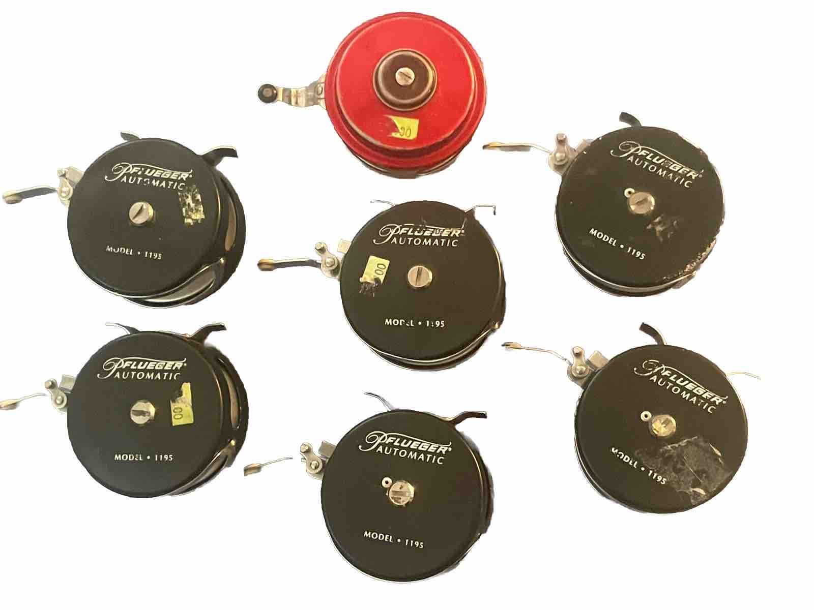 Lot Of 7 Vintage Pflueger Automatic 1195 Fly Fishing  Reels & J.C Higgins Estate