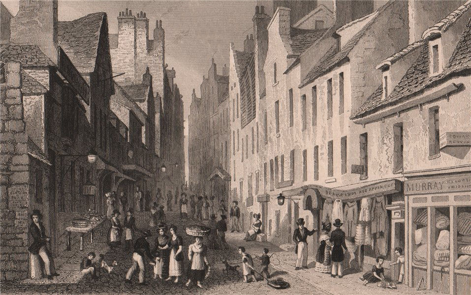 EDINBURGH. St. Mary\'s Wynd, from The Pleasance. SHEPHERD 1833 old print