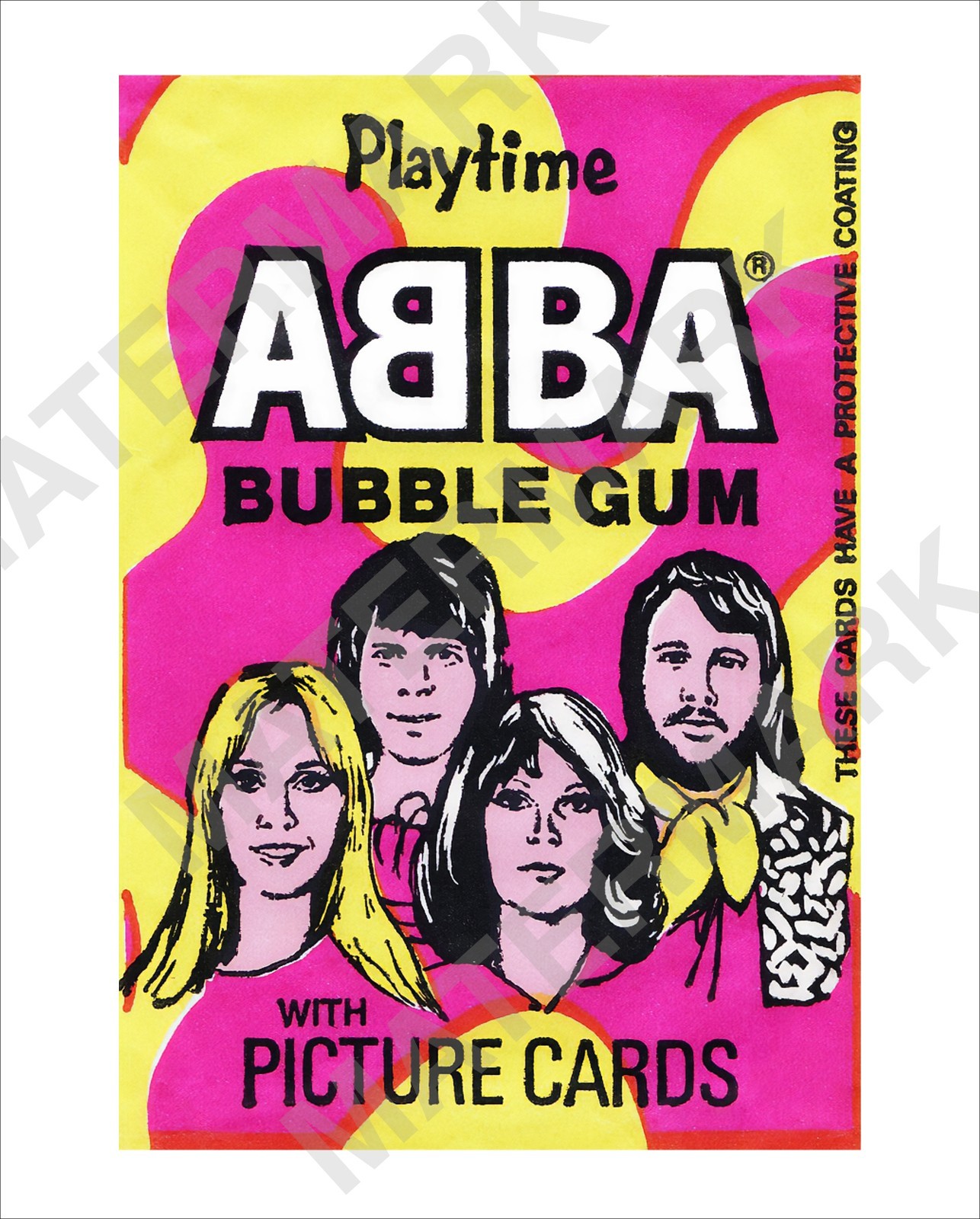 ABBA Playtime Bubble Gum Picture Card Wrapper From 1976 Repro 8x10 Photo ABBA Playtime Bubble Gum Picture Card Wrapper From 1976 Repro 8x10 Photo