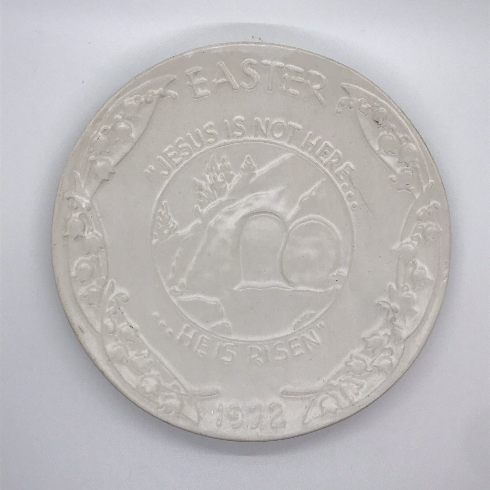 Frankoma Pottery Collectible Easter plate Oral Roberts 1972