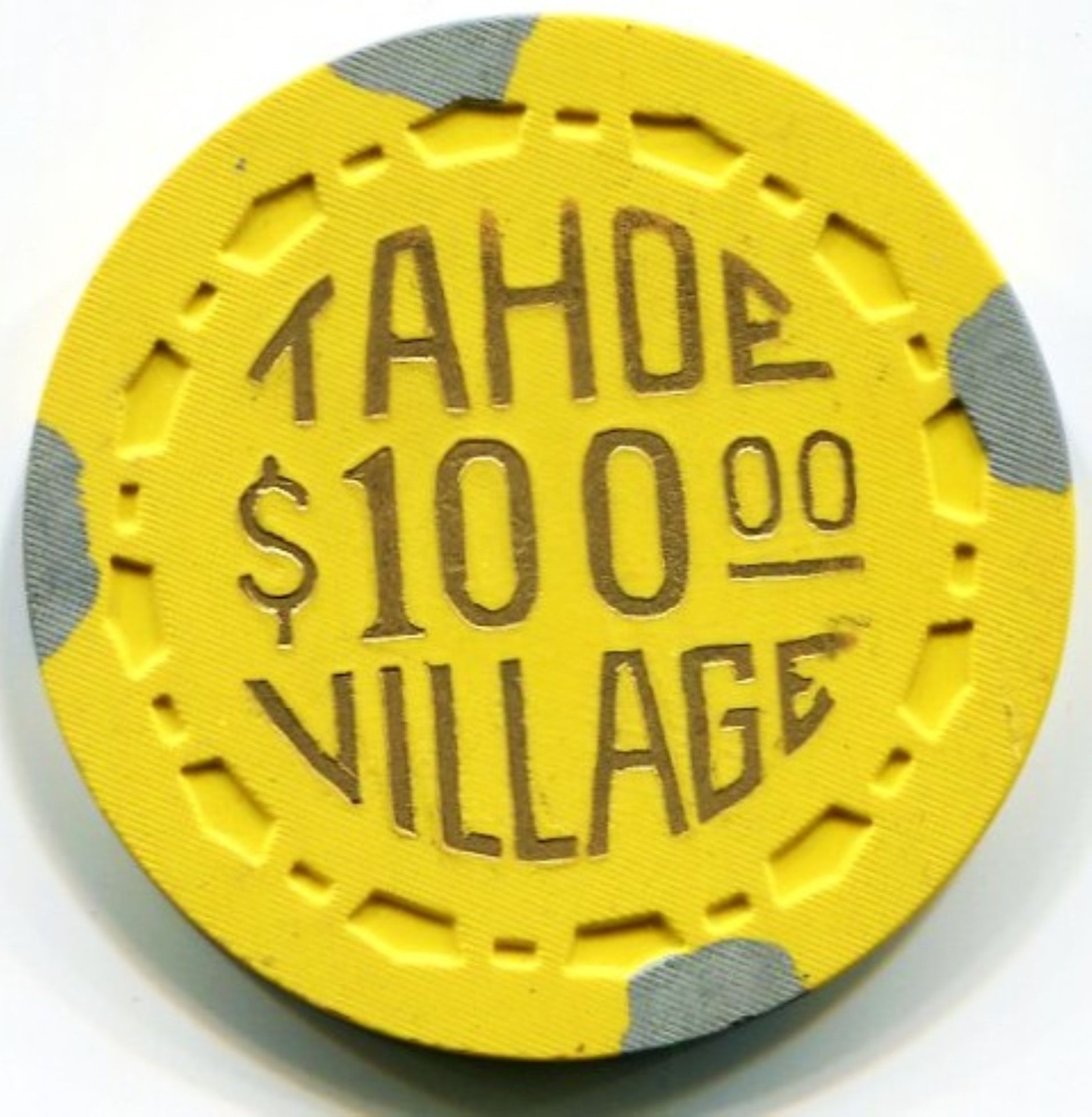 RARE CLASSIC $100 TAHOE VILLAGE CASINO CHIP