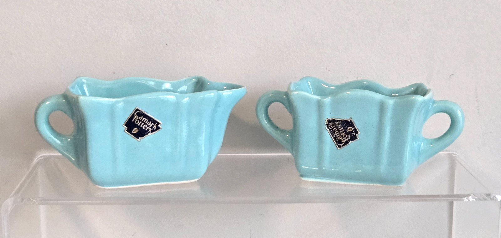 Vintage Sugar Bowl & Creamer Camark USA Pottery Open Sugar Bowl #893 & #894