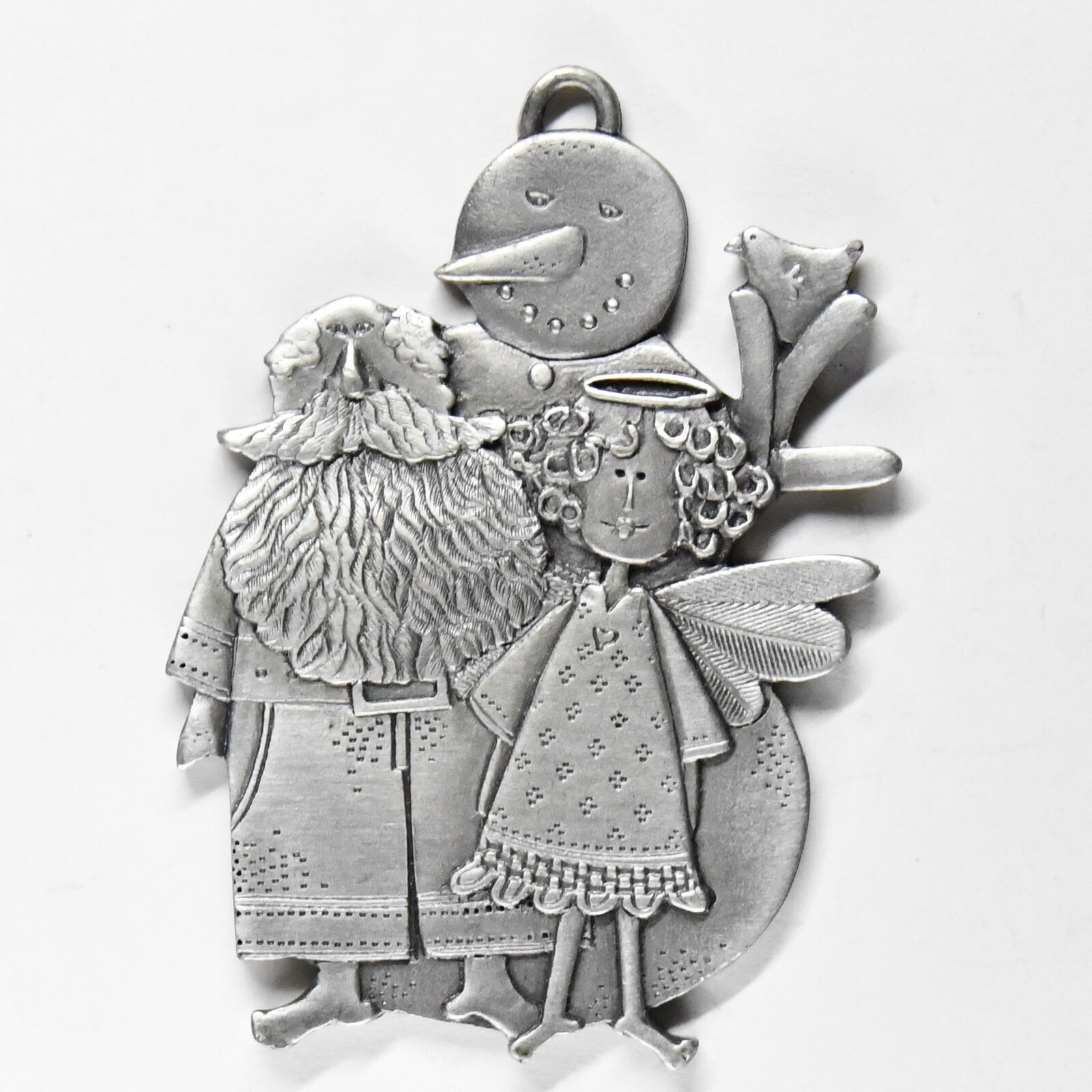 Season of Remembering Snowman Pewter Christmas Ornament 2001 Catherine Grunewald