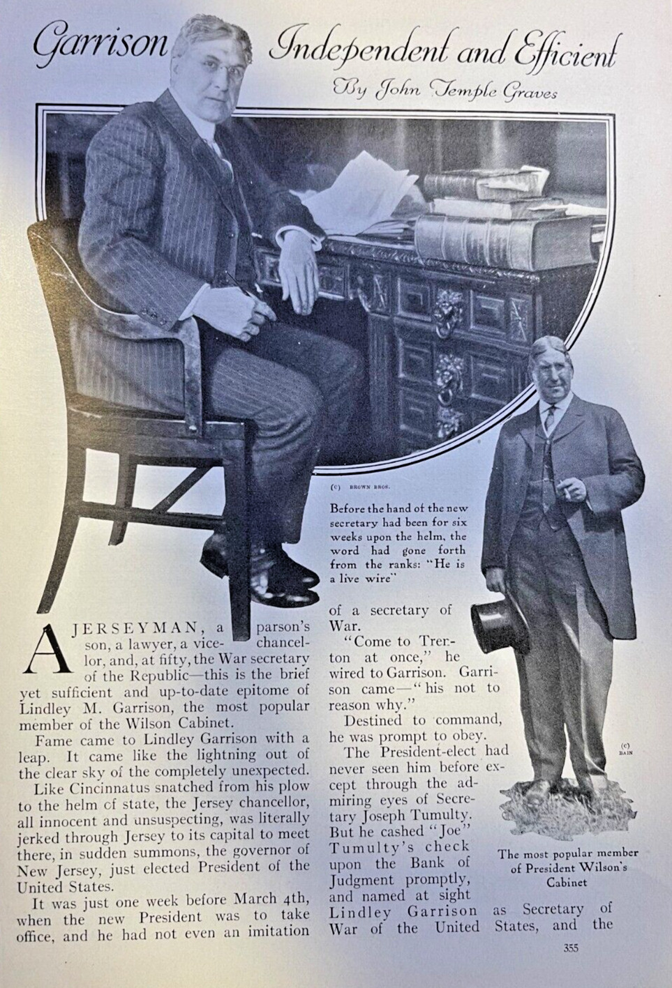 1914 Lindley Garrison Secretary of War illustrated