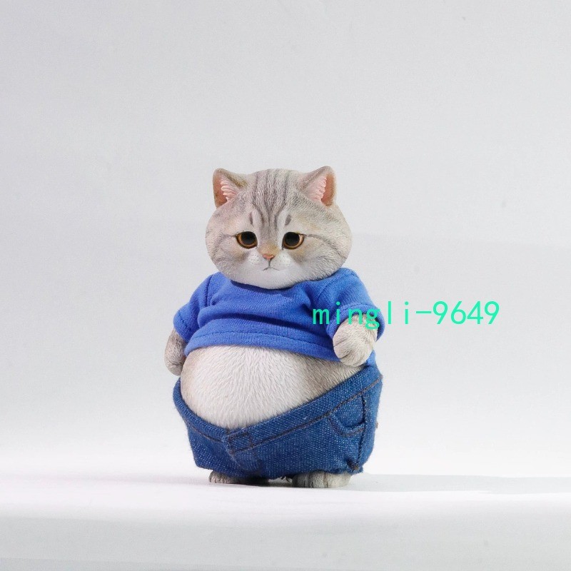 Chubby Cat Figurine Model Statue Ornament Doll Sculpture Gift Toy 10cm ABS Resin