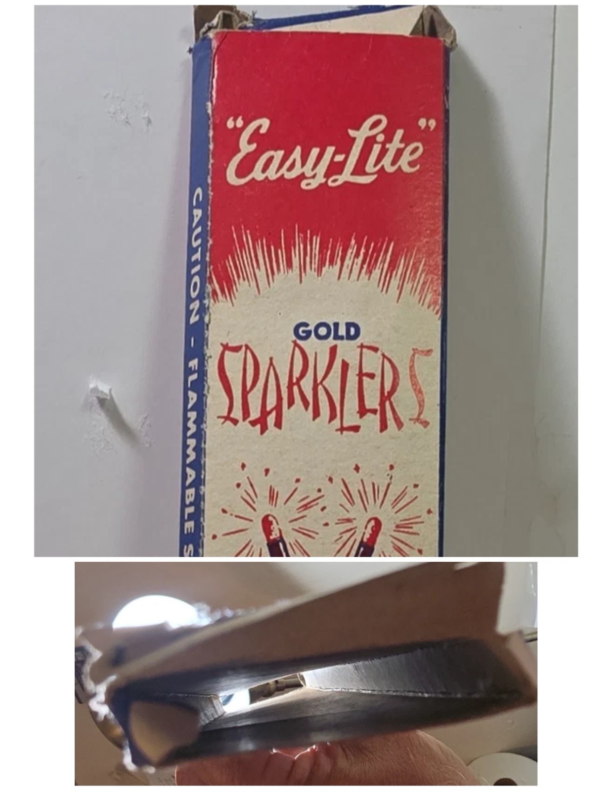 Vintage Empty Easy Lite Gold Sparklers Elkton Brand JRR52