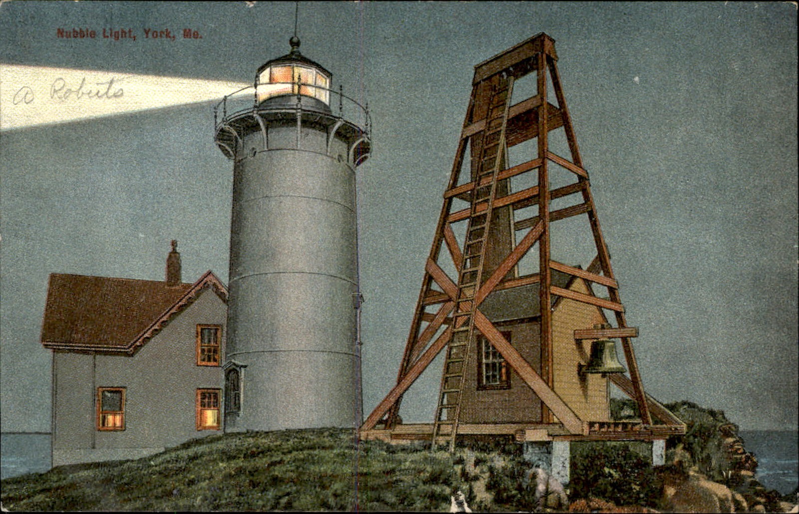 York ME Nubble Light Embossed The Robbins Bros. Co. c1900s-10s Vintage Postcard