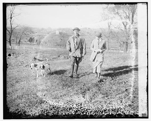 Photo:Gen. and Mrs. Wm. Mitchell Walking with Dog 1926