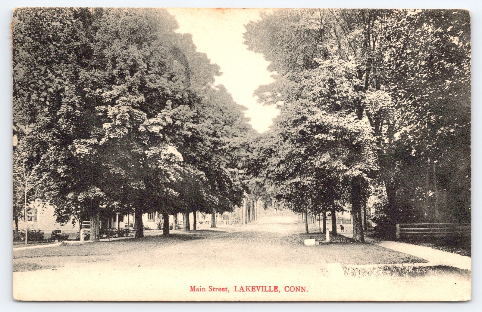 Postcard Dirt Main Street Lakeville Conn.