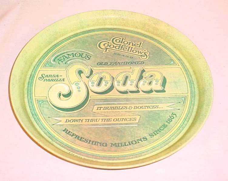 VTG 1979 COLONEL GOODFELLOW\'S SARSA PARILLA SODA ADVERTISING TRAY PENTRON IND
