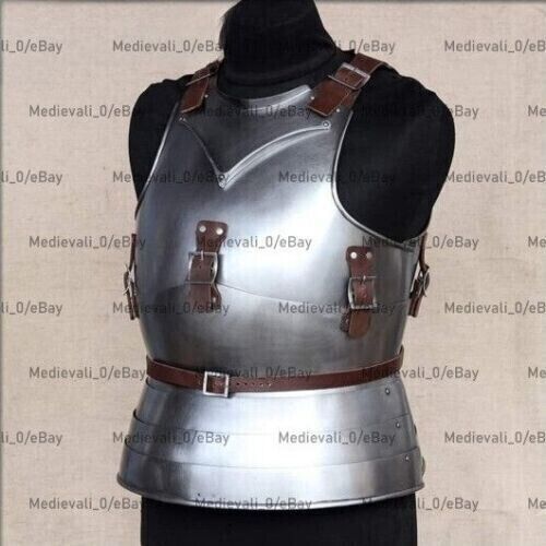 18GA Steel Medieval Polished Cuirass Front & Back Breastplate Cosplay Armor