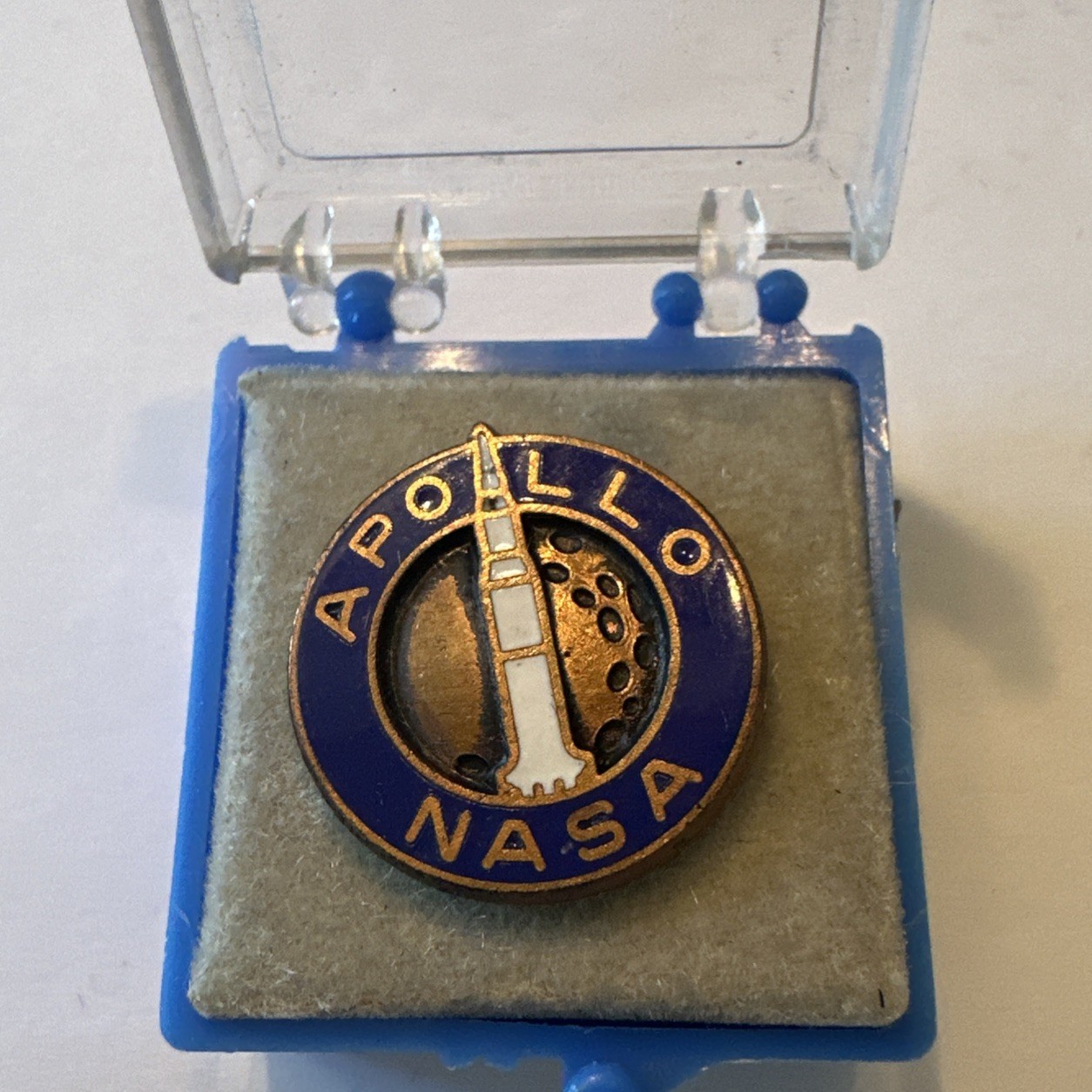 Vintage 1969 NASA Apollo 11 Saturn V Rocket Antaya Lapel Pin tie tac with box Vintage 1969 NASA Apollo 11 Saturn V Rocket Antaya Lapel Pin tie tac with box