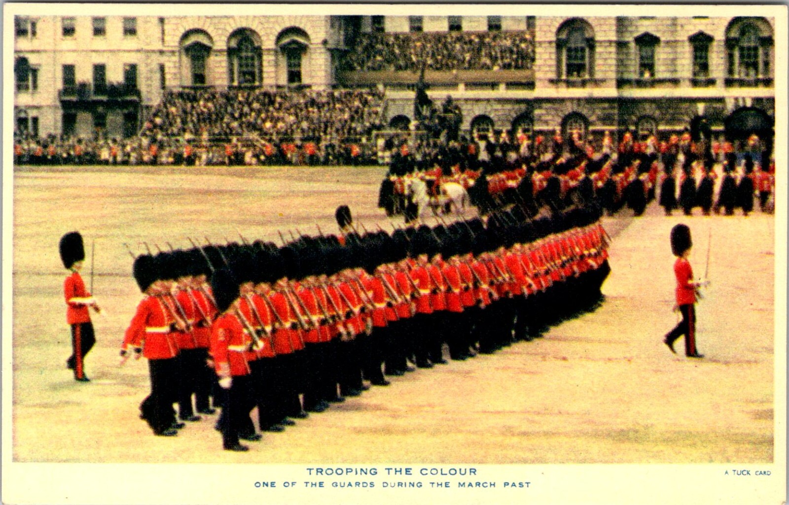 Guards Marching, Trooping the Colour Tucks c1953 Vintage Postcard H11
