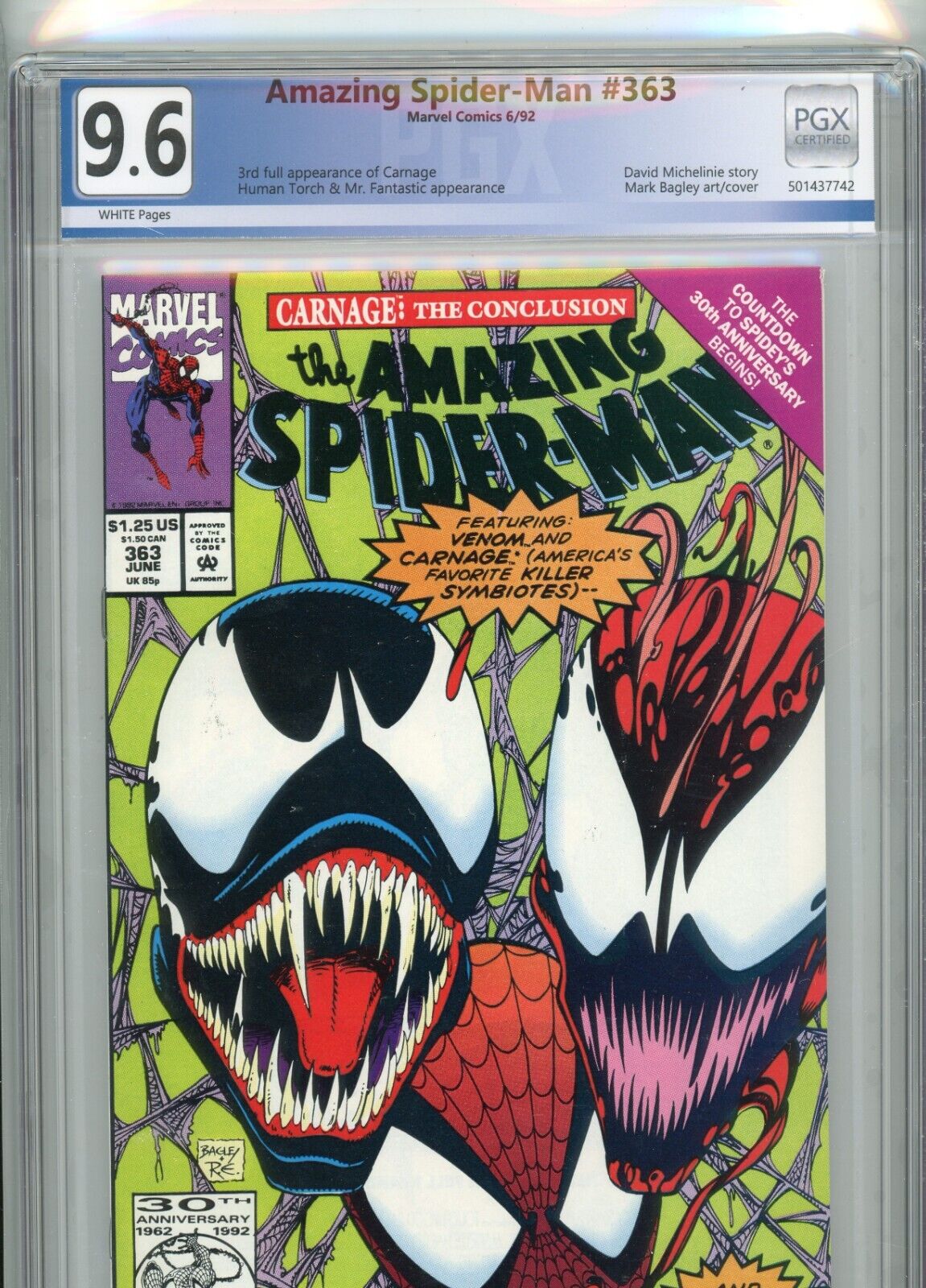 The Amazing Spider-Man #363 (1992) | 9.6 NM+ | Venom Spider-Man Carnage Cover