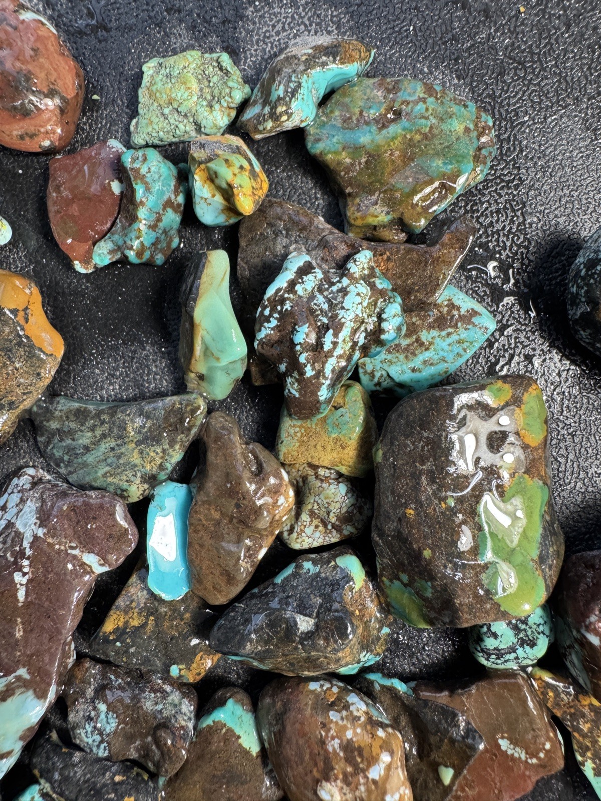 One Pound stabilized Turquoise small nuggets assorted mine  