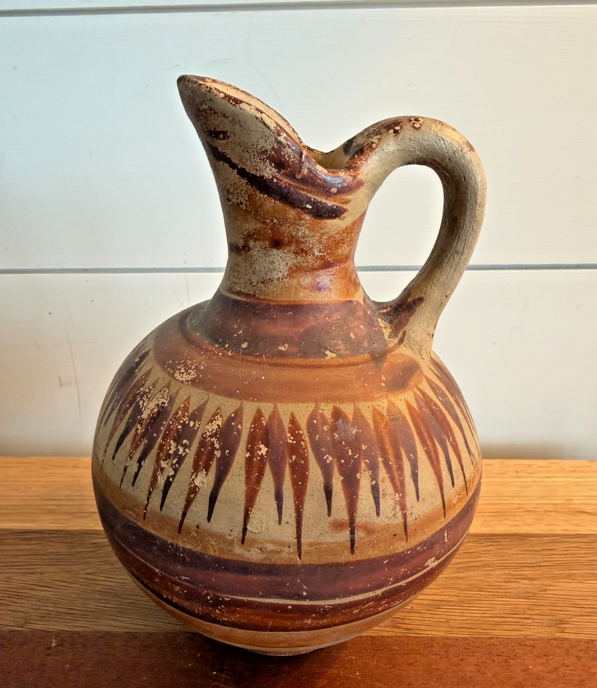 Vintage Mexican Pottery Vase Jug  Earthtones