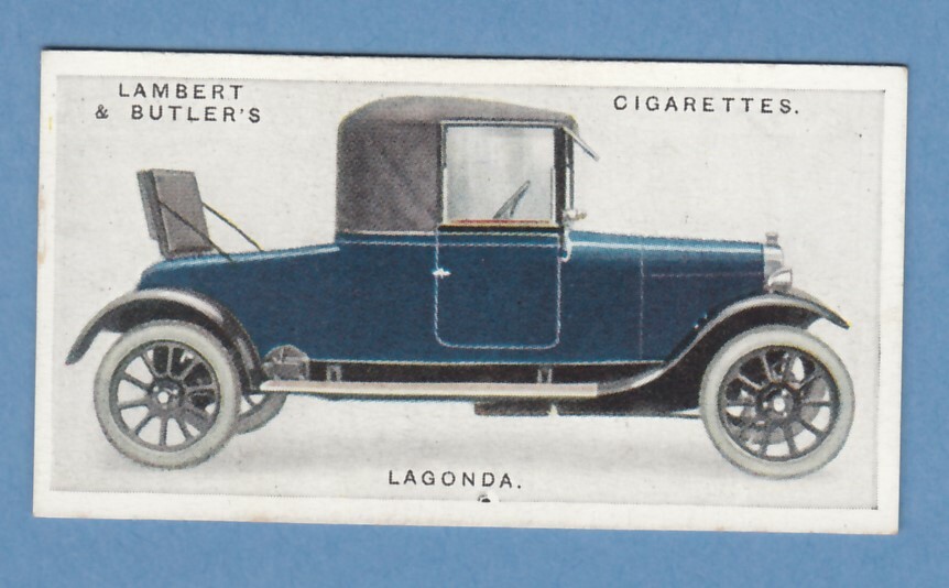 Vintage 1923 LAGONDA Automobile Trade Card 