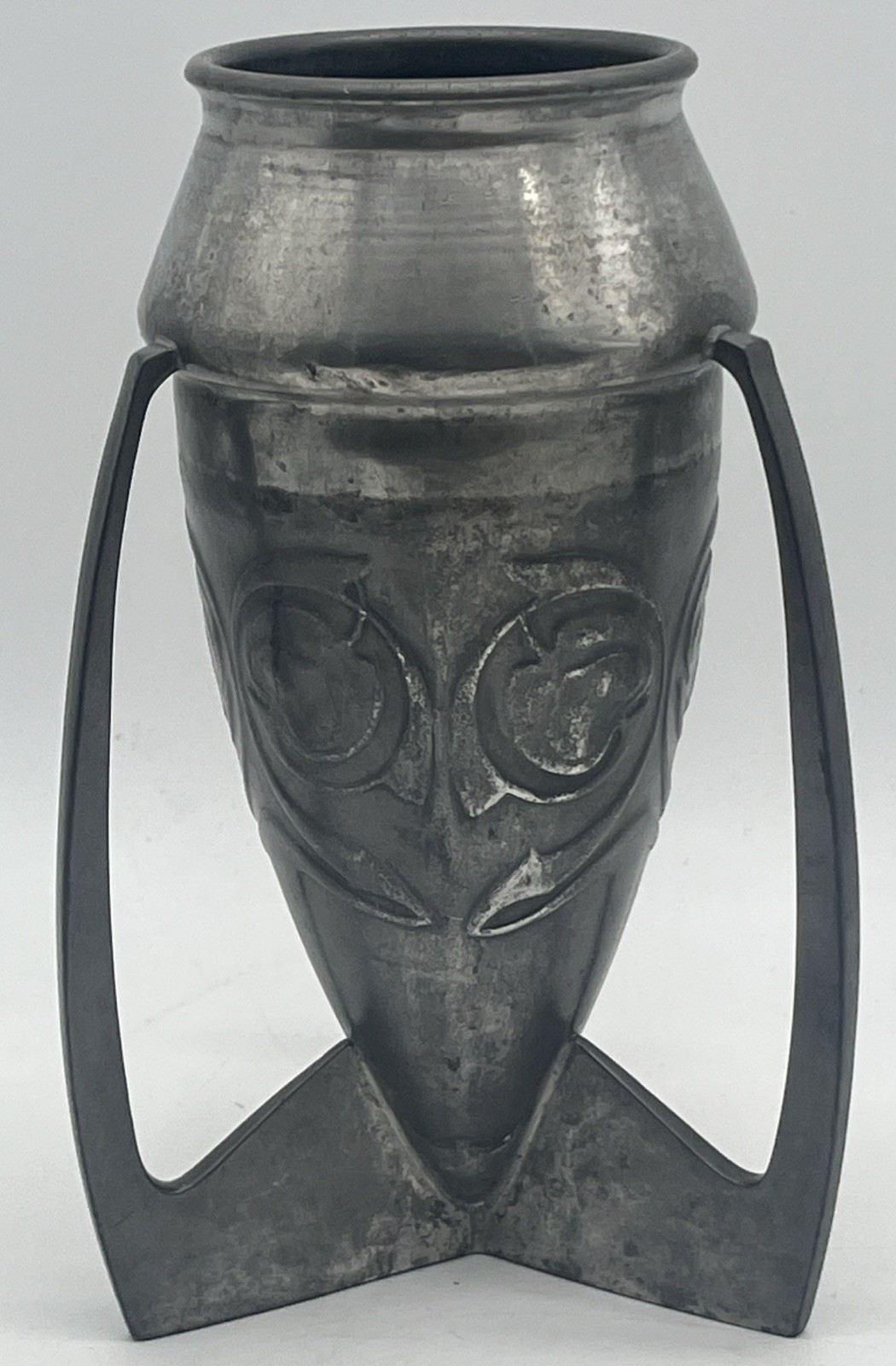 Antique Archibald Knox for Liberty & Co Pewter Rocket Vase 0226 Art Nouveau Bomb