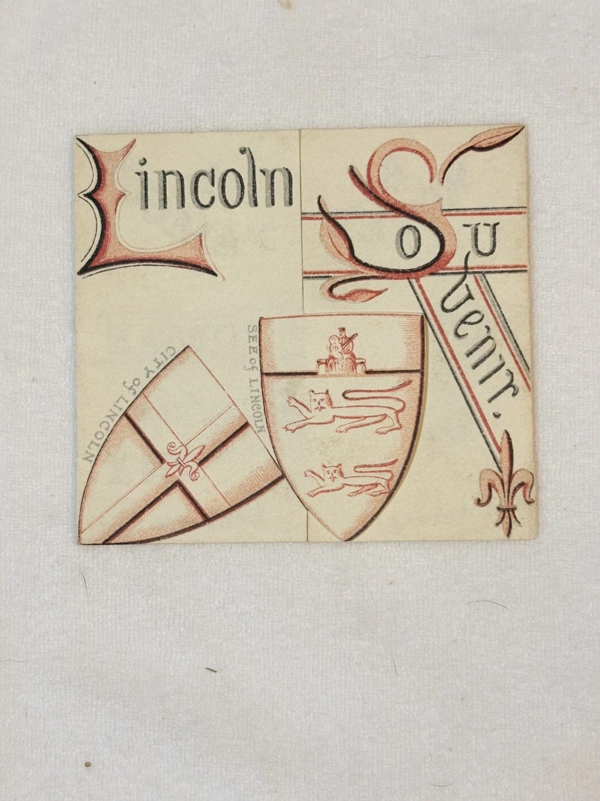 Antique Victorian Mechanical Souvenir Card Lincoln Cathedral Floreat Lindum Rare