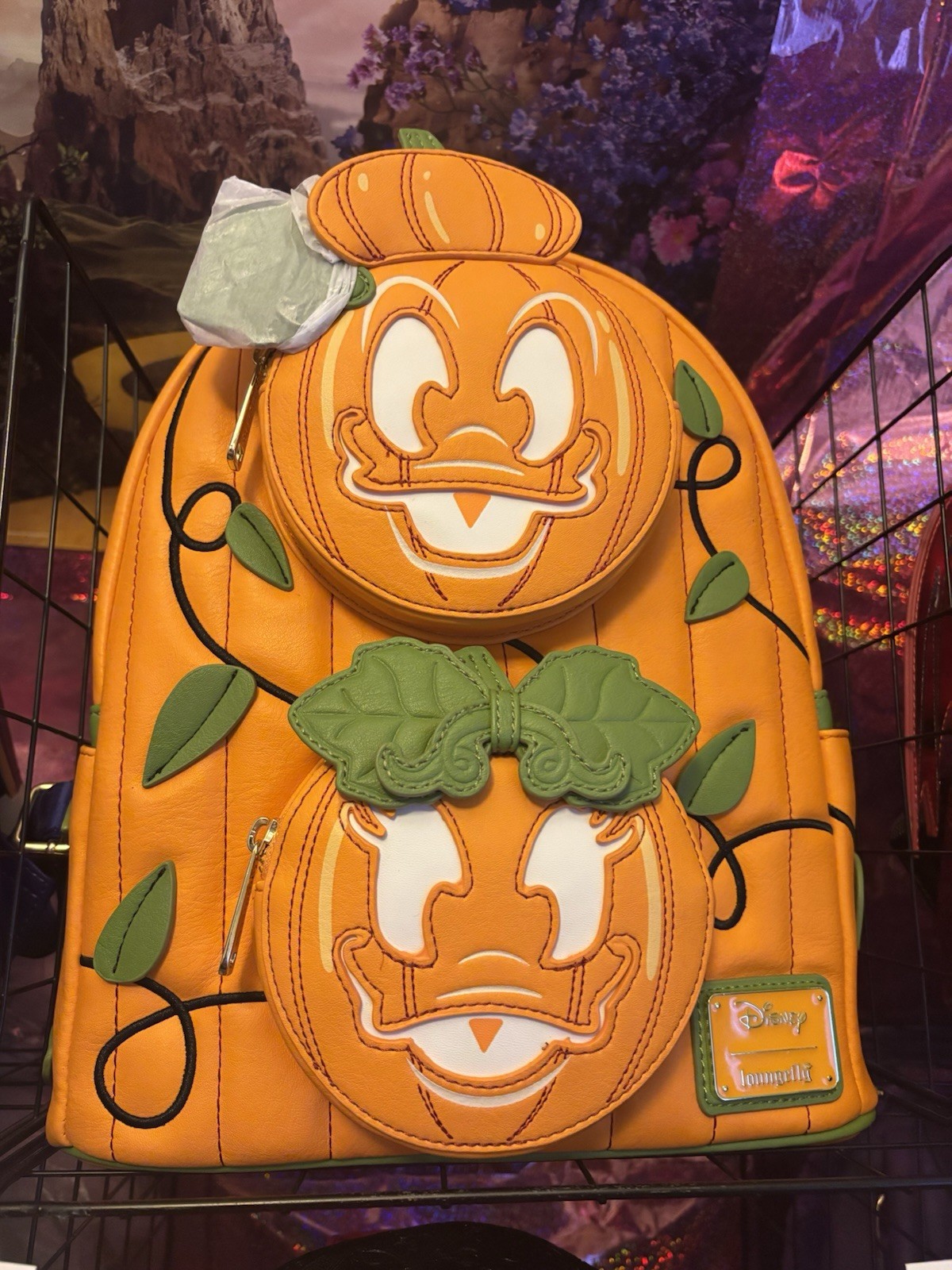 Donald and Daisy Pumpkin Loungefly Mini Backpack Disney NWT