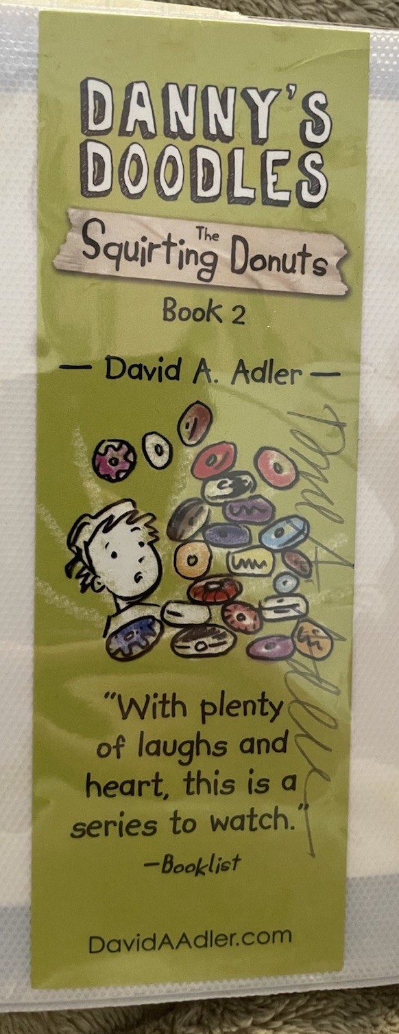 (2X) David A Adler Autograph Signed Book Mark Cam Jansen Author Children Books