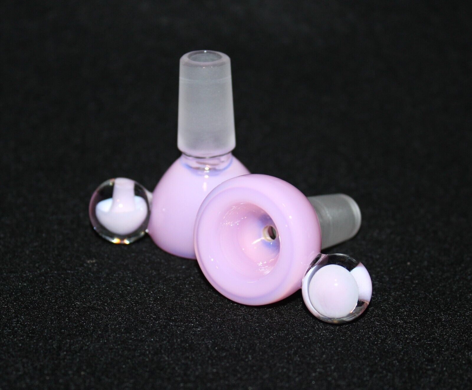 14mm DOUBLE PINK Glass Slide bowl 14 mm male slide bowl