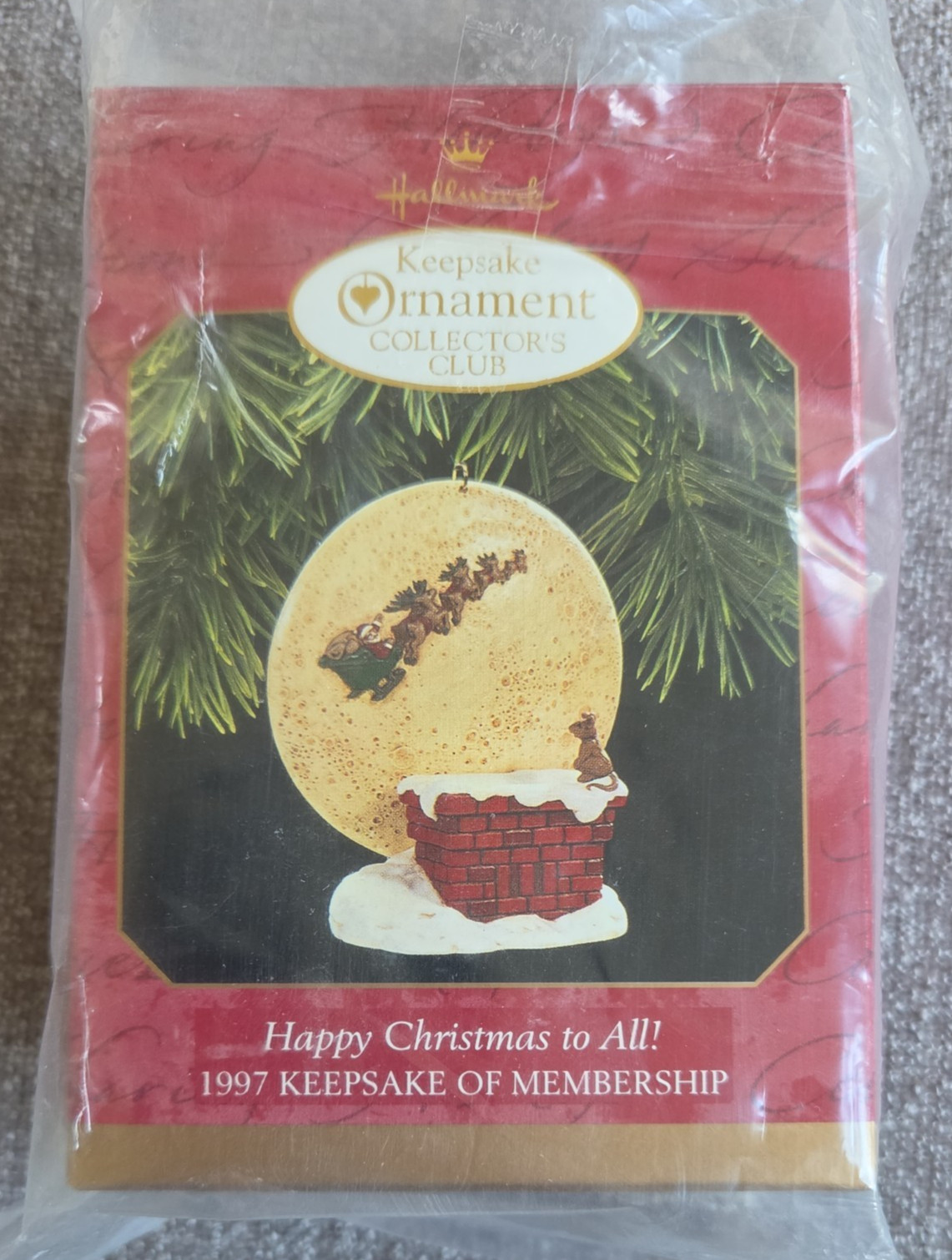 Hallmark Keepsake Ornament Collector\'s Club Happy Christmas to All 1997 MIB