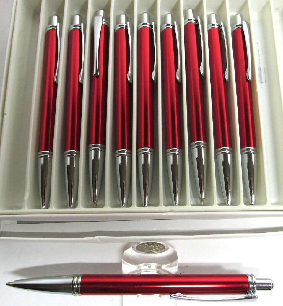 10 Terzetti Model AERO Metal RED /CT Click Top Ballpoint Pen 10 Terzetti Model AERO Metal RED /CT Click Top Ballpoint Pen