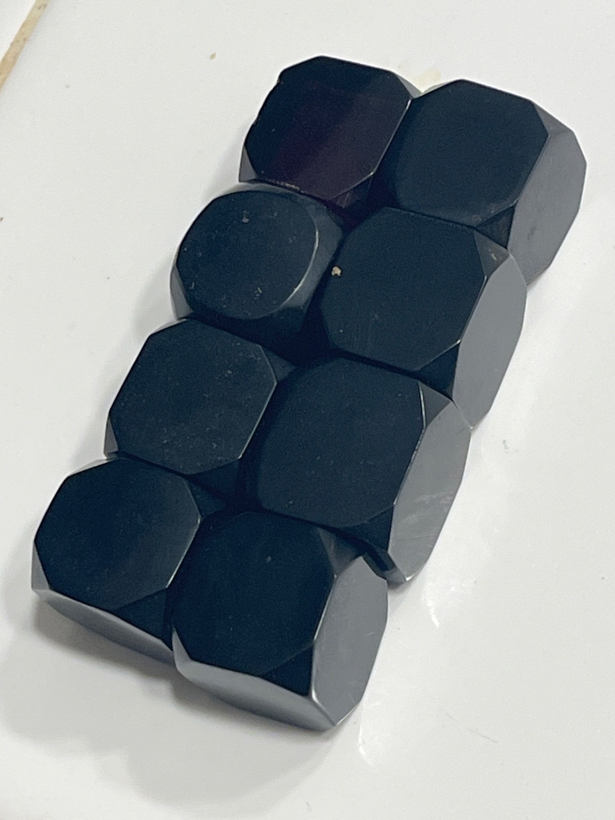 Vintage dark cherry translucent faceted 8 cubes for dice or prayer beads 030325@