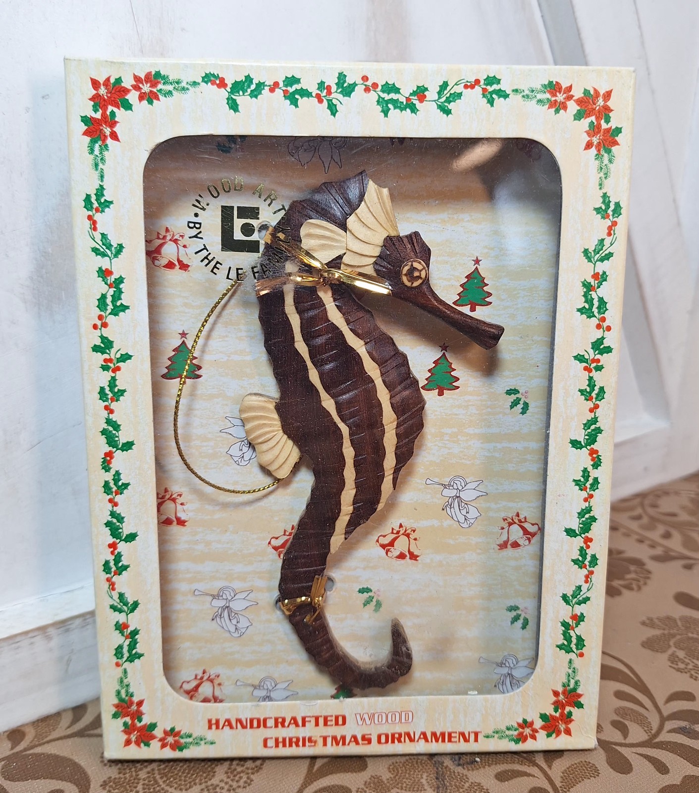Wood Art 3D Seahorse Christmas Ornament Handcrafted By Paul Le (Le Family) 5