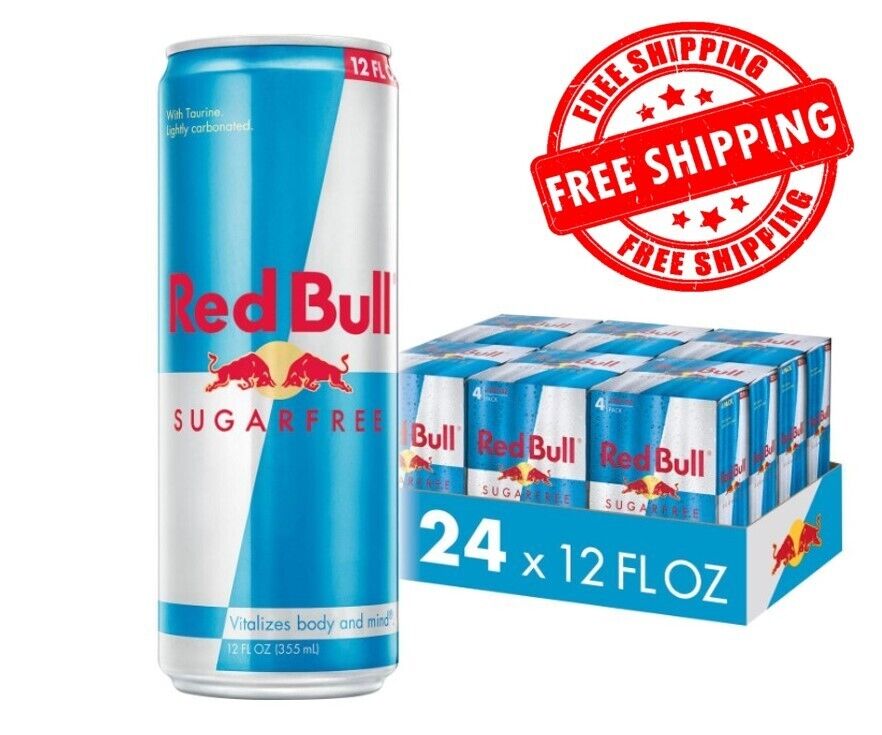 24 Cans Red Bull Sugar Free Energy Drink, 12 Fl Oz (6 Packs of 4)