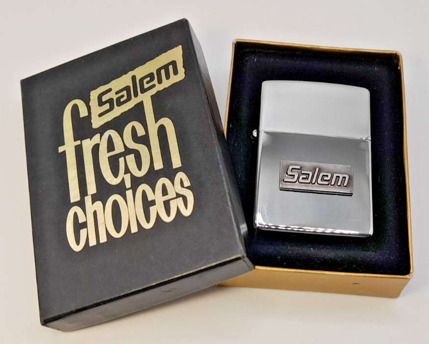 Salem Cigarette Zippo Lighter - New Unfired with Fresh Choices Box