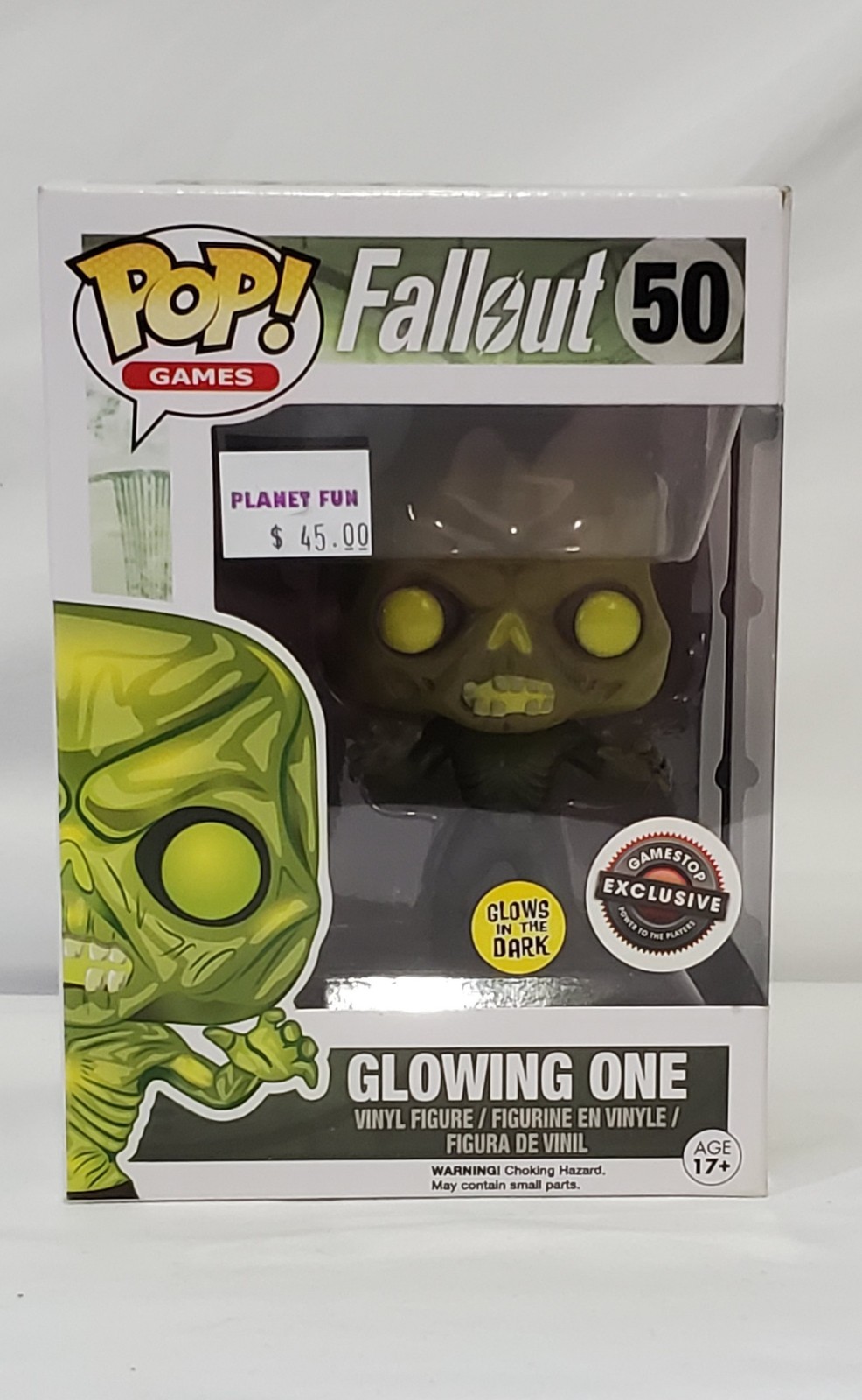 Funko Pop Fallout Glowing One Ghoul #50 GameStop Exclusive W/ Protective Case