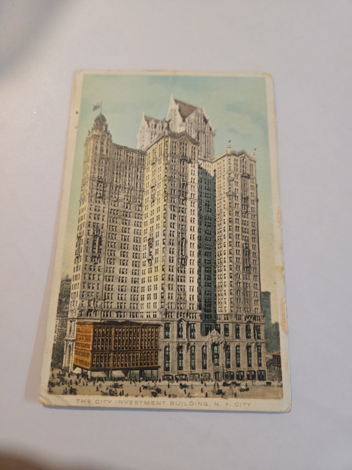 Vintage City Investing Building New York City Skyscraper Postcard Old NYC c1910s