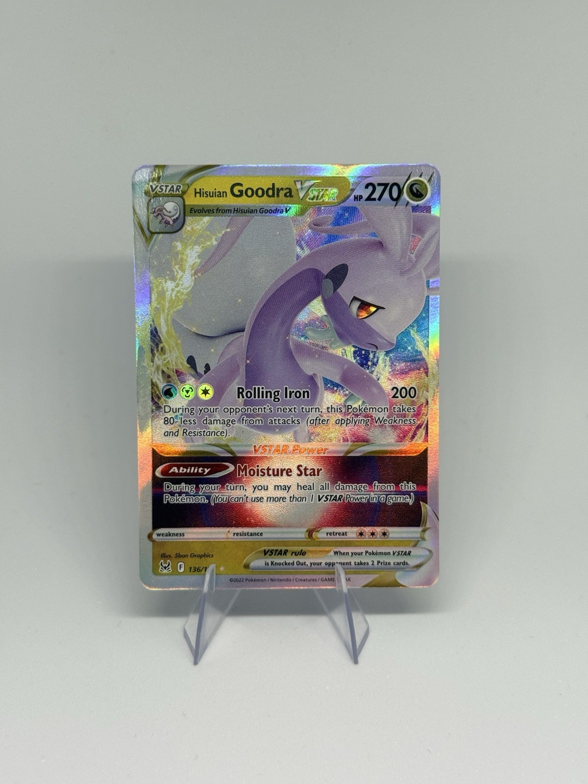 Pokémon Hisuian Goodra V Star 136/196 Sword & Shield Lost Origin Ultra Rare Pokémon Hisuian Goodra V Star 136/196 Sword & Shield Lost Origin Ultra Rare