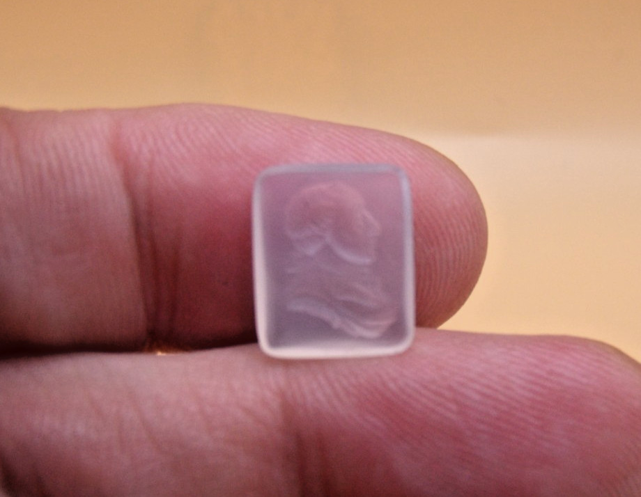 Antique 19th C. Moonstone Military Gentleman Sealing Wax Seal Stamp Intaglio