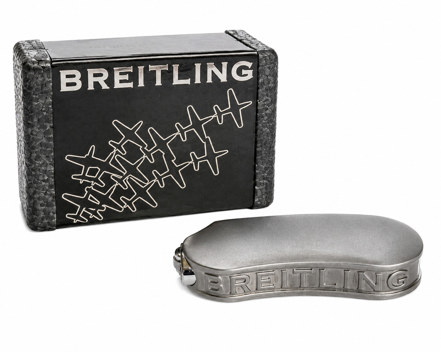 Breitling Metal MiniBic Lighter Sleeve Holder w/ Breitling Presentation Box