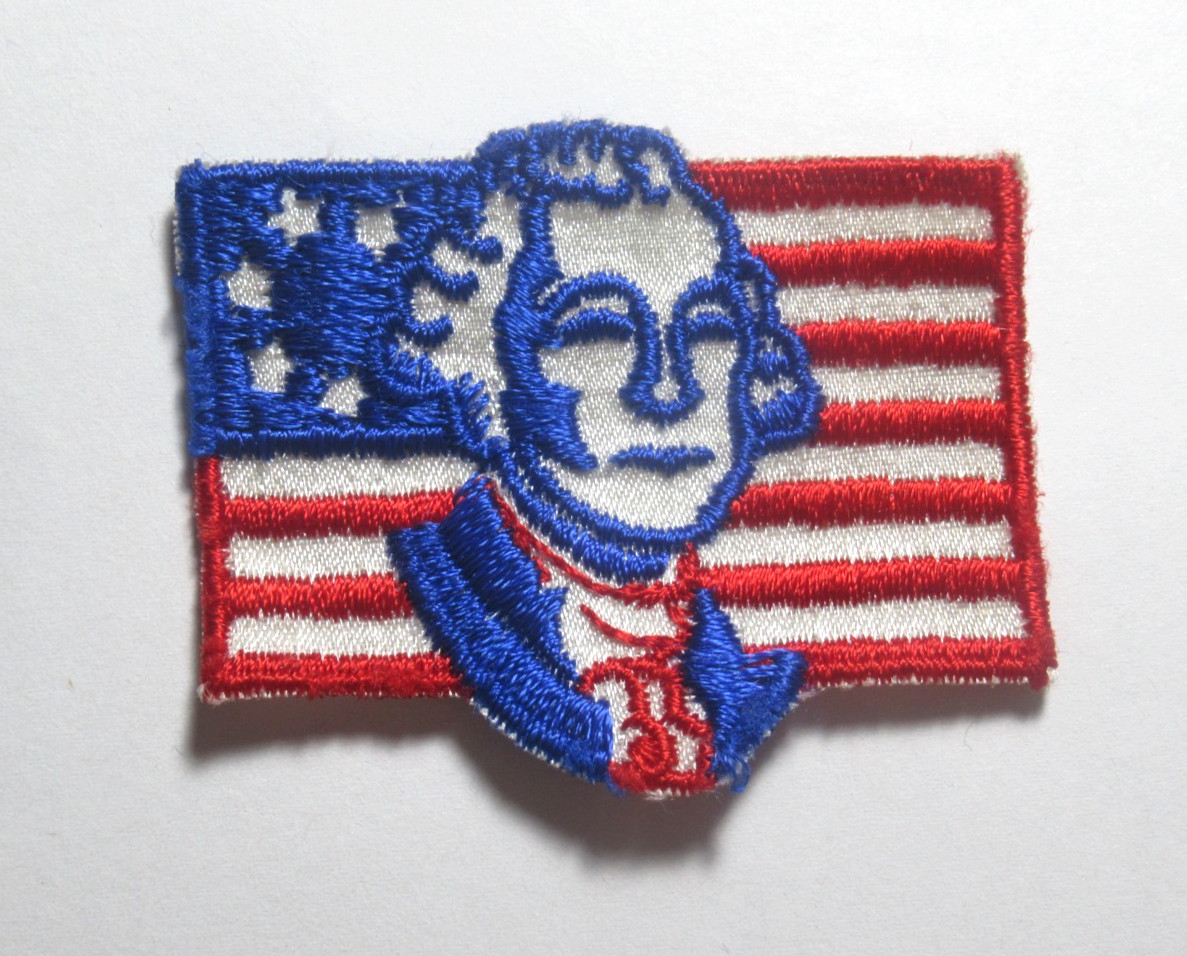 Vintage George Washington American Revolution Flag Patch Bicentennial Sew On USA