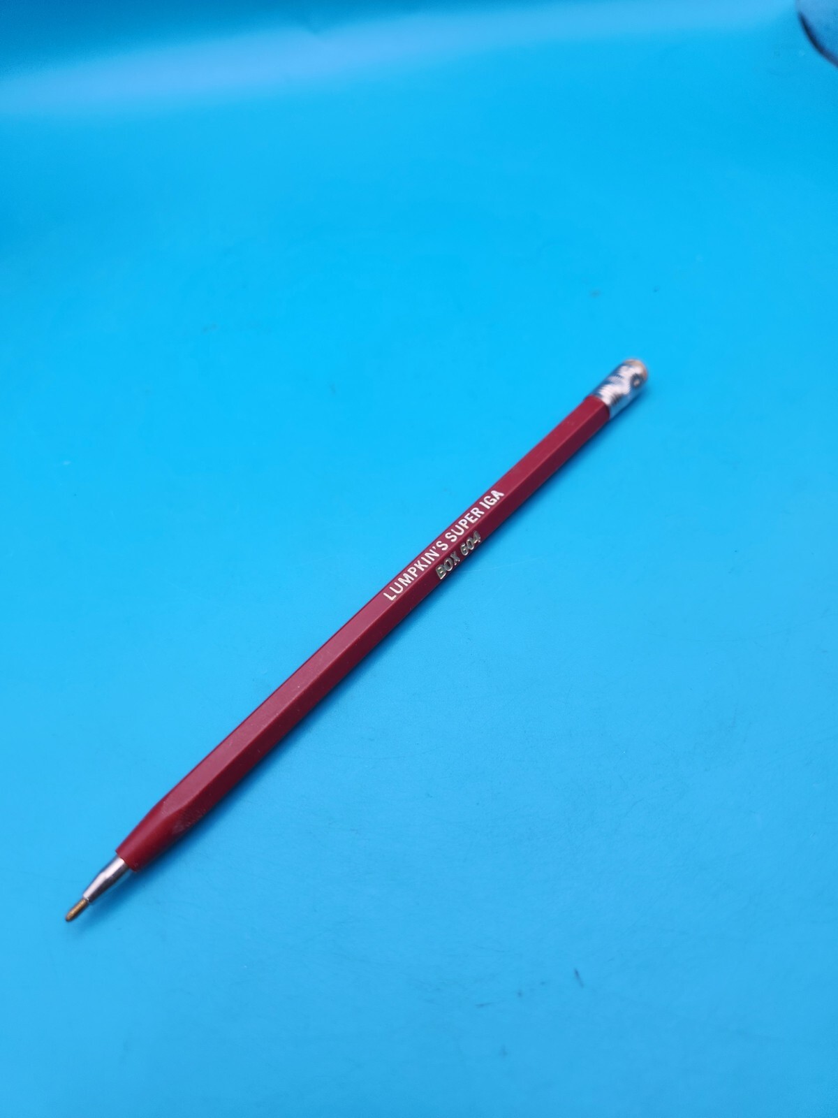 Vtg Lumpkins super Iga  Advertisement Pen with eraser kansas