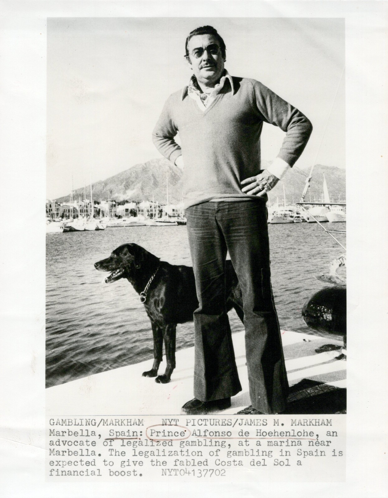 SPAIN MARBELLA Prince Alfonso Hohenlohe PORTRAIT 1977 ORIG PHOTO MA31