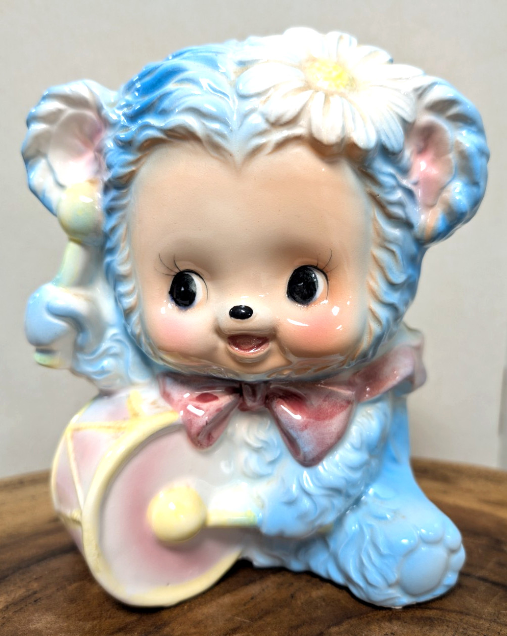 Vtg Rubens Originals Ceramic Drummer Puppy Dog Planter 3192 Japan Kitsch 1950's