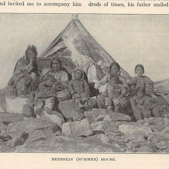 antique 1901 Hudson Bay HUNTING with the Aivilik, Inuit Canadian Arctic Tribe