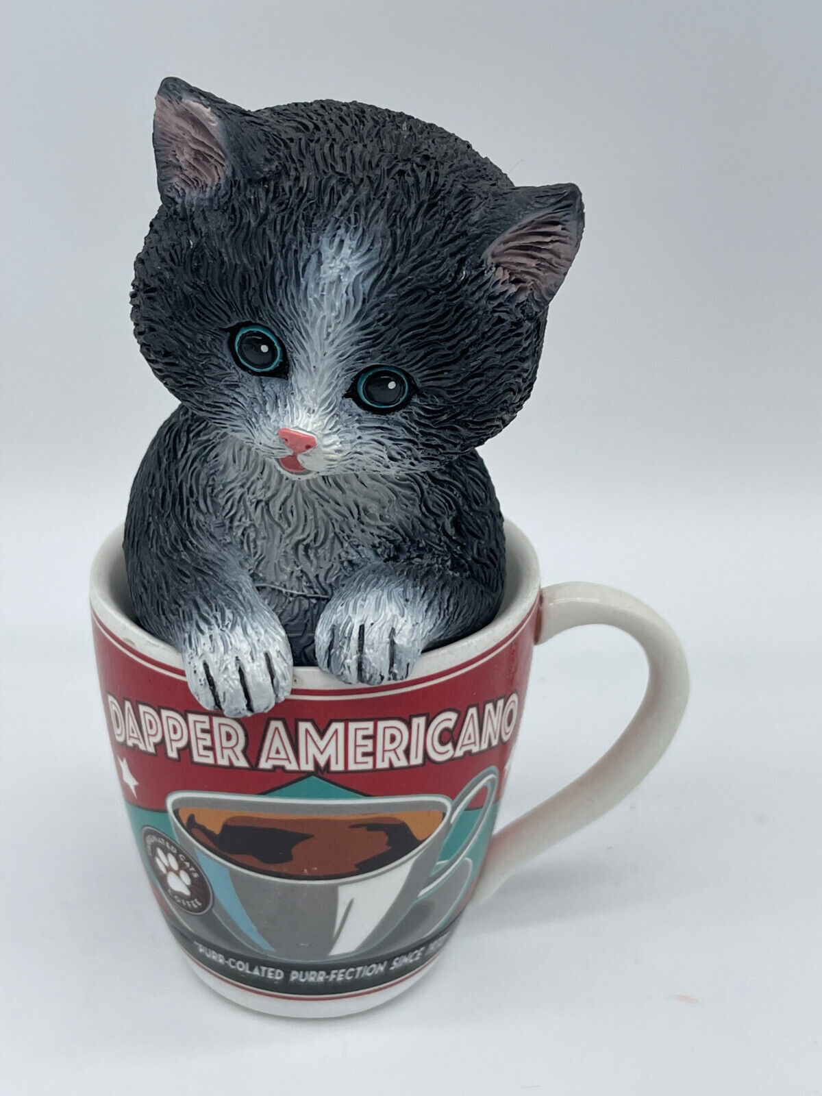 Hamilton Collection Kayomi Harai Coffee Cats Dapper Americano Resin Figurine