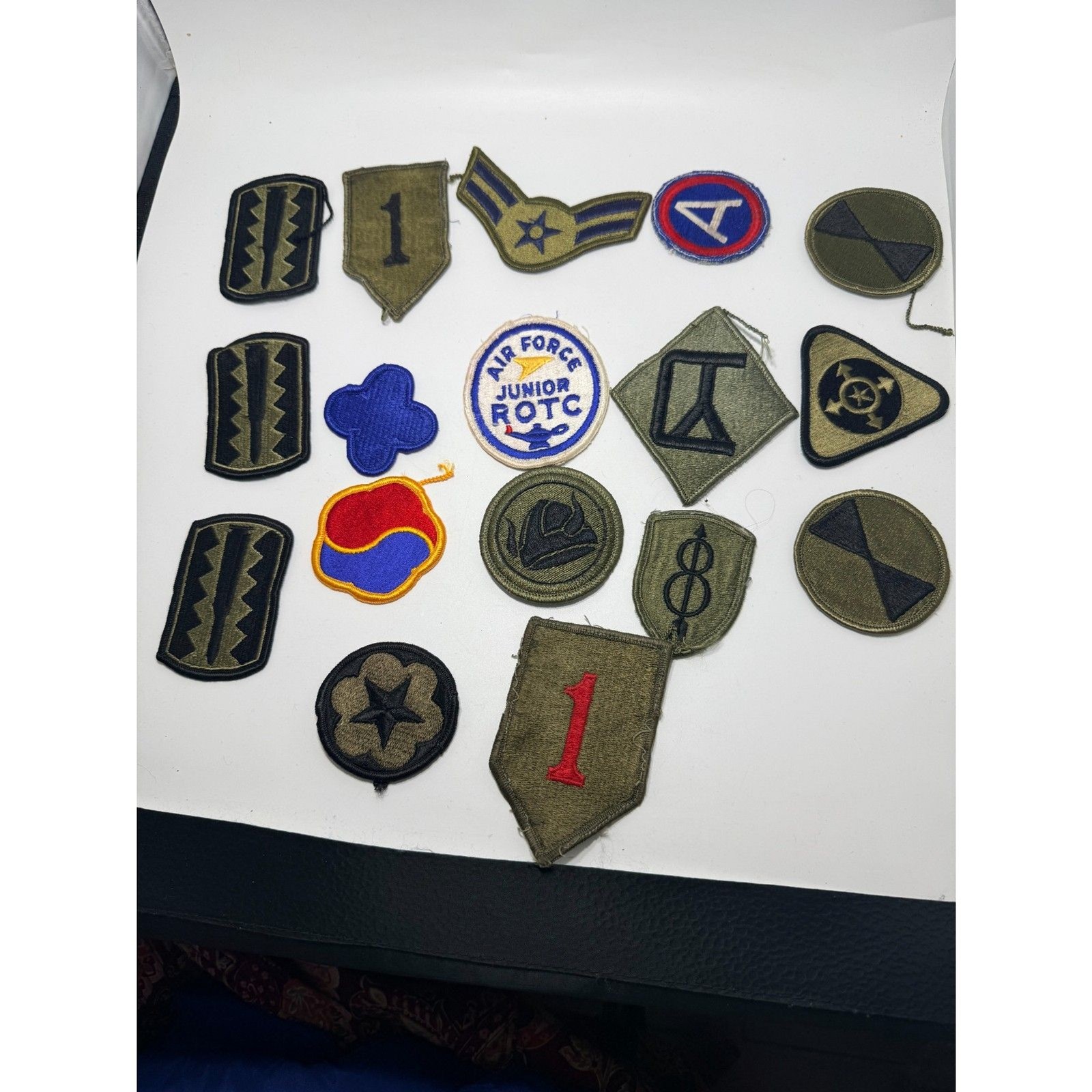 Vintage US Military Patch Lot 17 Pcs - Army Air Force JROTC Subdued Insignia