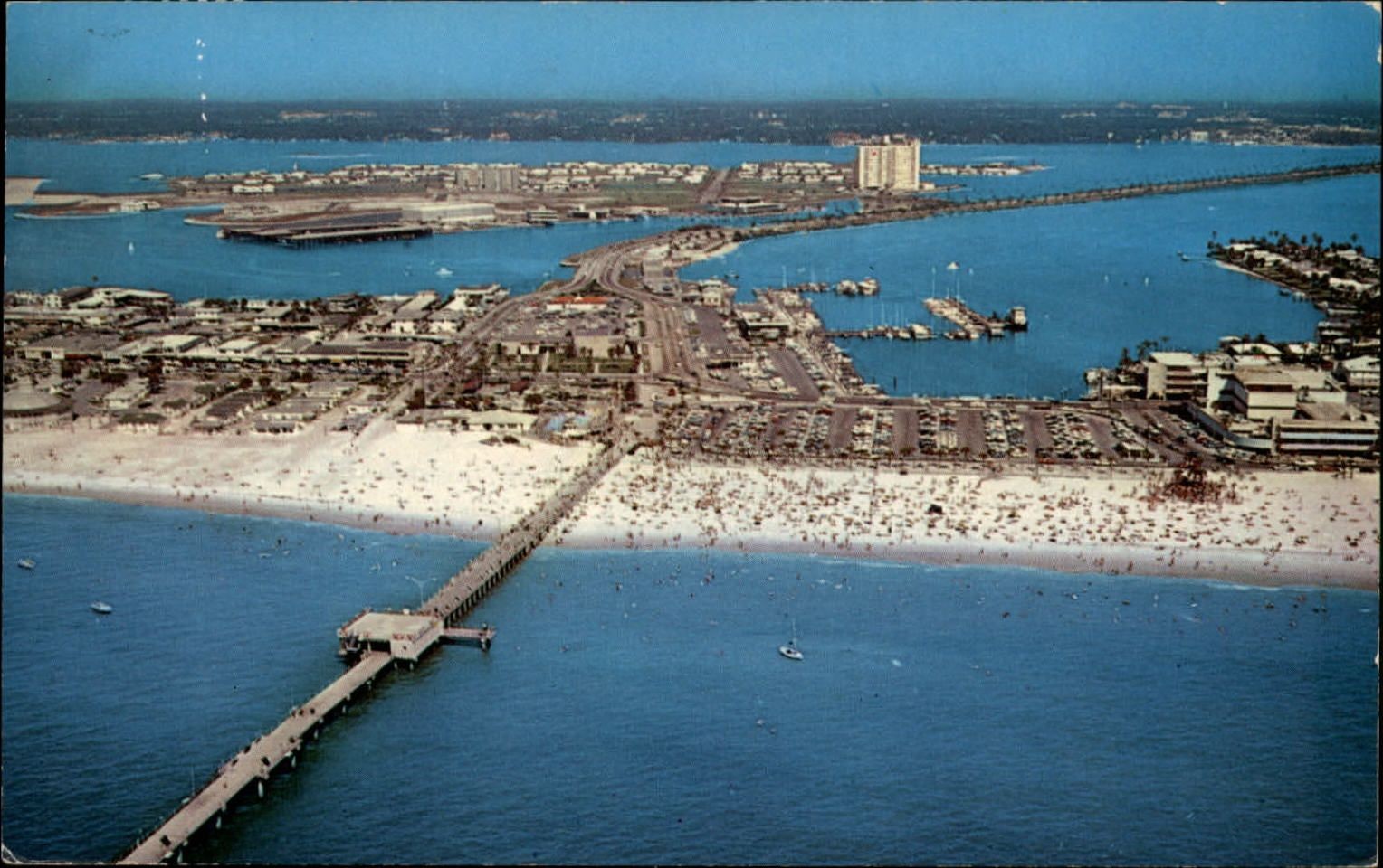 Clearwater Beach Florida Pier Pavilion aerial view mailed 1975 vintage postcard Clearwater Beach Florida Pier Pavilion aerial view mailed 1975 vintage postcard