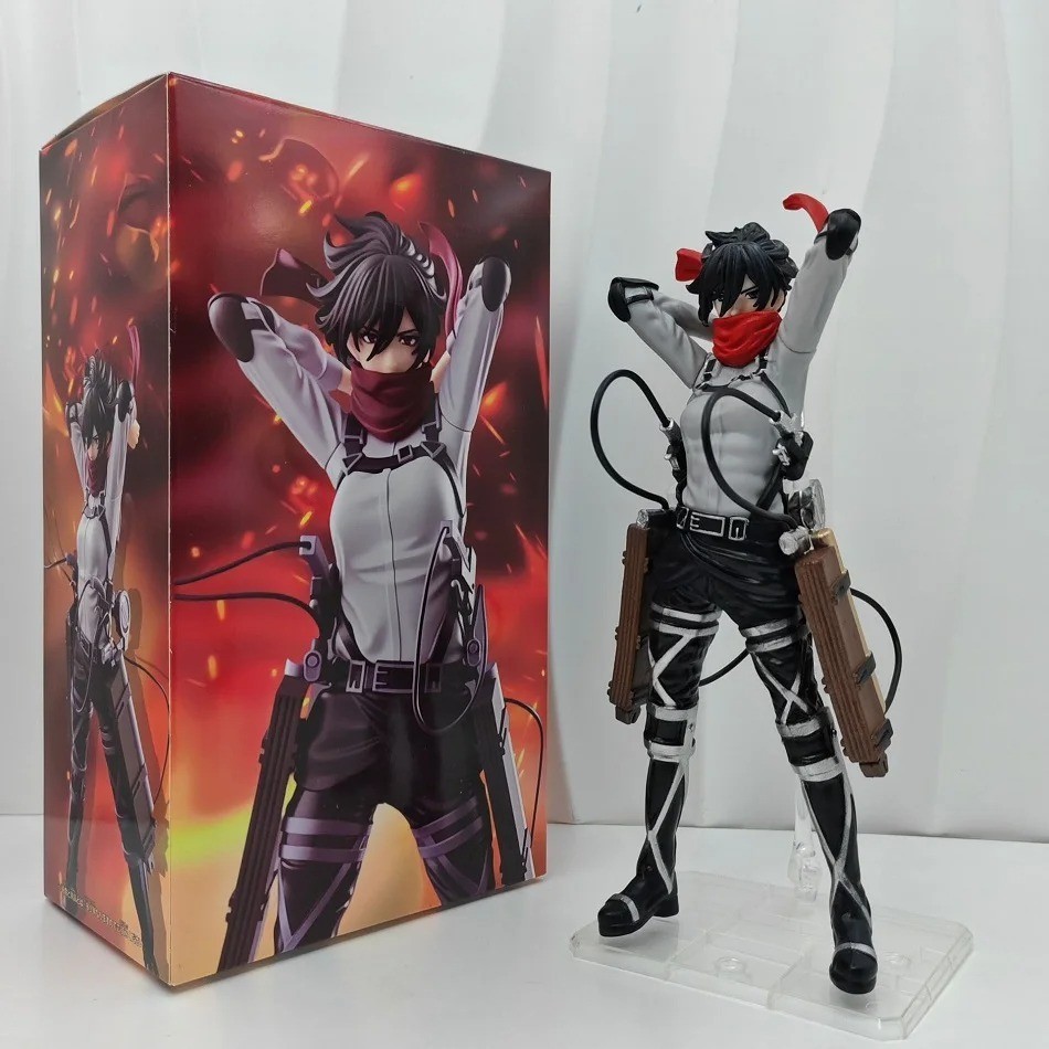 21cm Attack on Titan Eren Jaeger Mikasa Ackerman PVC Anime Figure Collectible To